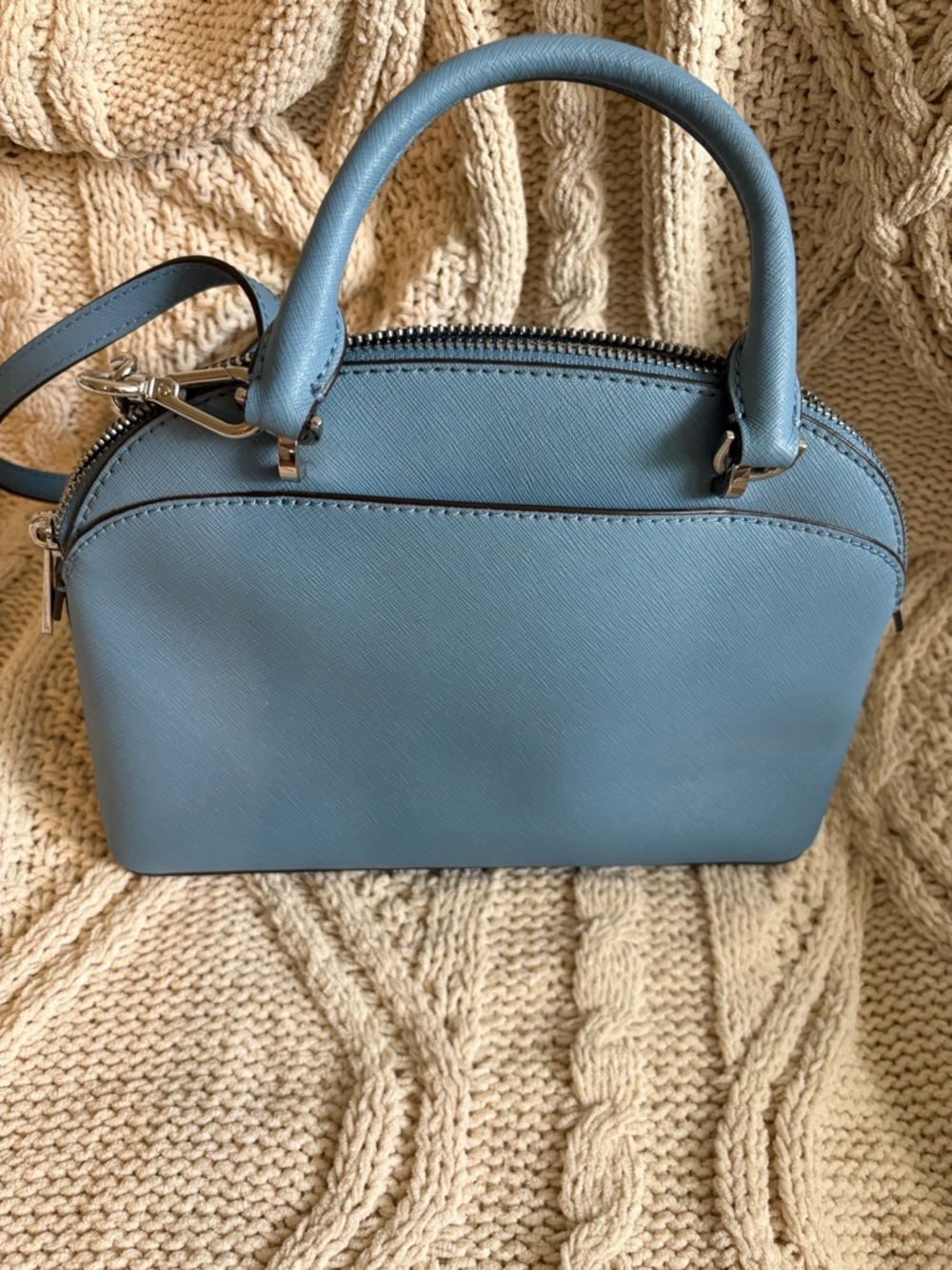 Michael Kors Light Blue Dome Satchel - Saffiano Leather - Picture 5 of 6